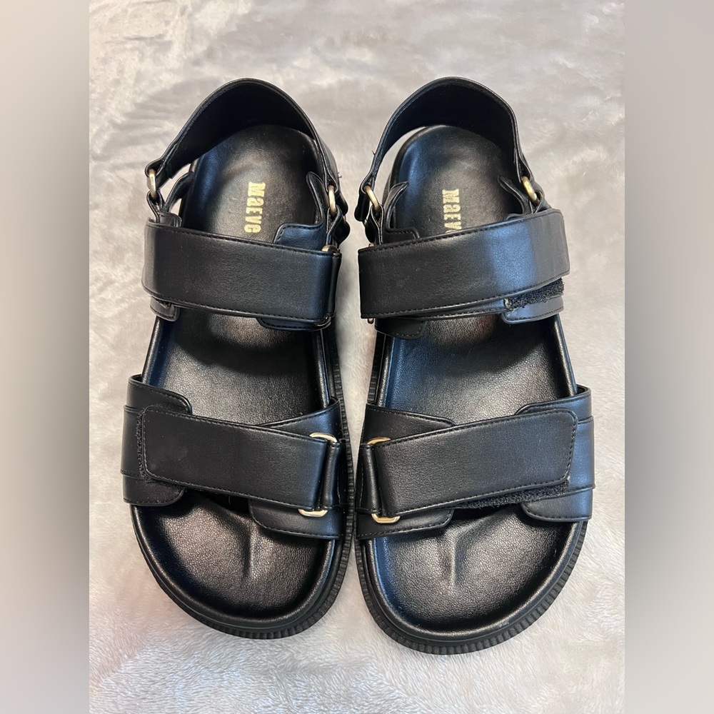 Maeve by Anthropologie Black Sandals with Adjustable Straps
